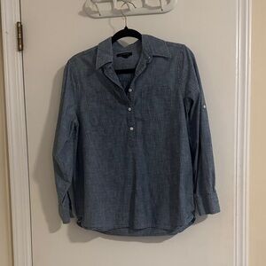 Lands End Chambray top denim look size small